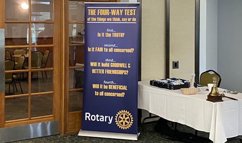 Four Way Test Banner at the Rotary Club Amelia Island Sunrise